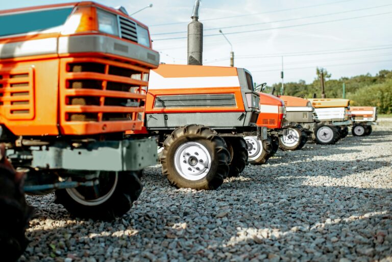 Tractors at the agricultural shop